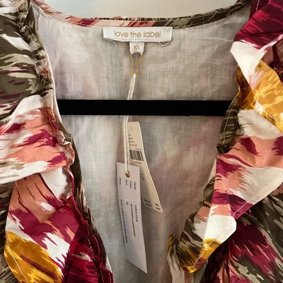 Anthropologie Love the Label Ruffled Wrap Mini Dress - Picture 6 of 8